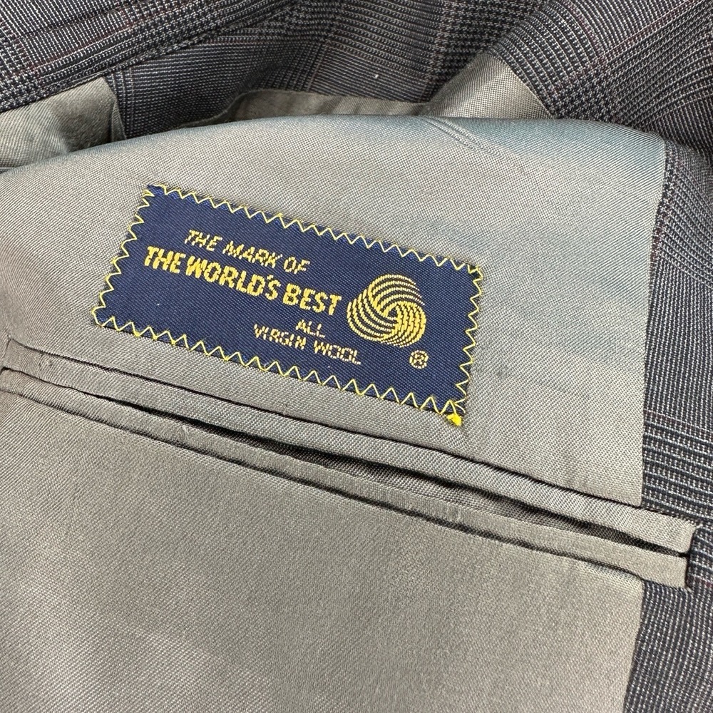 Polo University Club Ralph Lauren Mens Gray Plaid Wool Blazer Sport Coat USA 40R - Picture 5 of 5
